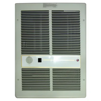 Fan Forced Wall Heater, Maximum Operating Temperature- 90 (Thermostat) DEG F 1 PH, 4000/3000, 2000/1500 WTT, 240/208 V, Wall Mounting, Steel Housing Material, Dimensions- 14-3/16 W...