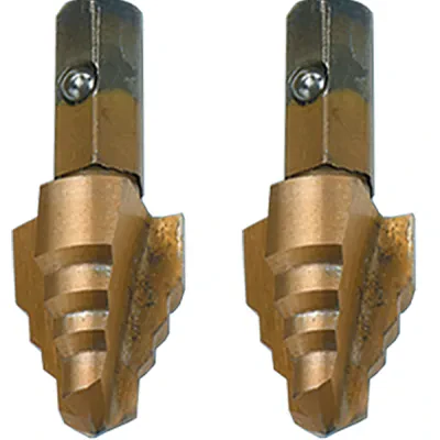 Tip Bit, 6 drill stages, 5/32 in. minimum drill diameter, 1/2 in. maximum drill diameter, M2 High Speed Steel material, Cobalt Titanium Coated finish, 1/4 in. Size, 1/4 in. shank d...