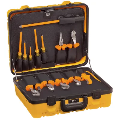 1000V Insulated Utility Tool Kit in Hard Case, 13-Piece, A set of 13 professional, insulated tools including assorted (4) pliers, (6) screwdrivers, (1) cable cutter, pump pliers an...