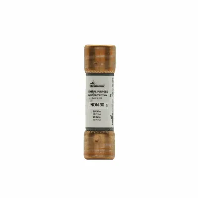 Eaton Bussmann series NON fuse, Supplemental one-time fuse, Non current limiting, Light duty circuit locations, 15 A, Class H, Non-indicating, Ferrule end x ferrule end, 50 kAIC at...
