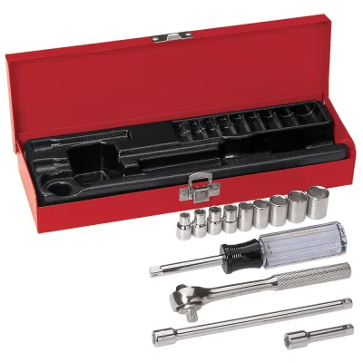 1/4-Inch Drive Socket Wrench Set, 13-Piece, Socket Wrench Set featuring nine 6-point sockets: 3/16-Inch, 7/32-Inch, 1/4-Inch, 9/32-Inch, 5/16-Inch, 11/32-Inch, 3/8-Inch, 7/16-Inch...