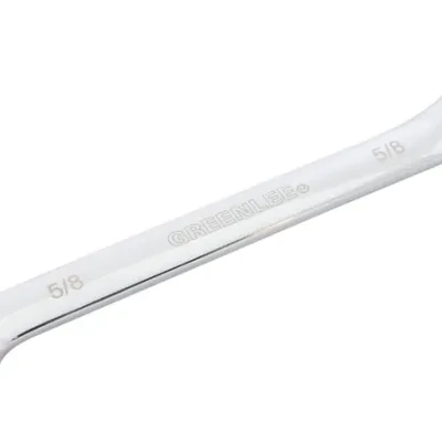 Combination Ratcheting Wrench, 5/8".  Compact reversible switch allows a 15° offset of the box end for clearance of obstacles.  5° ratcheting design for versatility and ease of use...