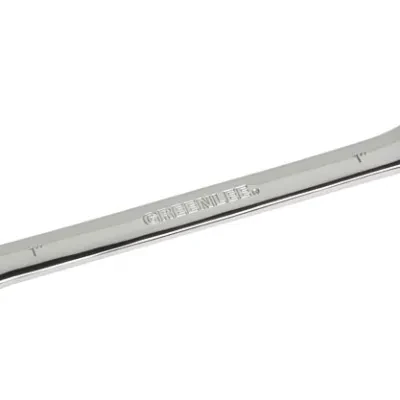 Combination Ratcheting Wrench, 1".  Compact reversible switch allows a 15° offset of the box end for clearance of obstacles.  5° ratcheting design for versatility and ease of use i...