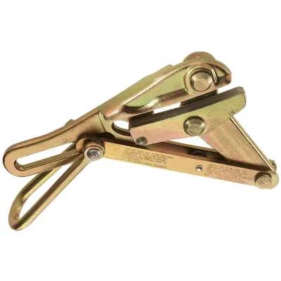 Curved Jaw Grip for EHS Cable with Latch, When pulling EHS (extra-high-strength) galvanized-steel cable, the galvanizing has a tendency to coat the jaws of any grip, causing the ca...
