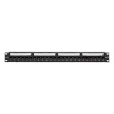 Extreme Cat 6A Patch Panel, 110-Style, 19 In Rack Mount, 24 Port Configured, Black