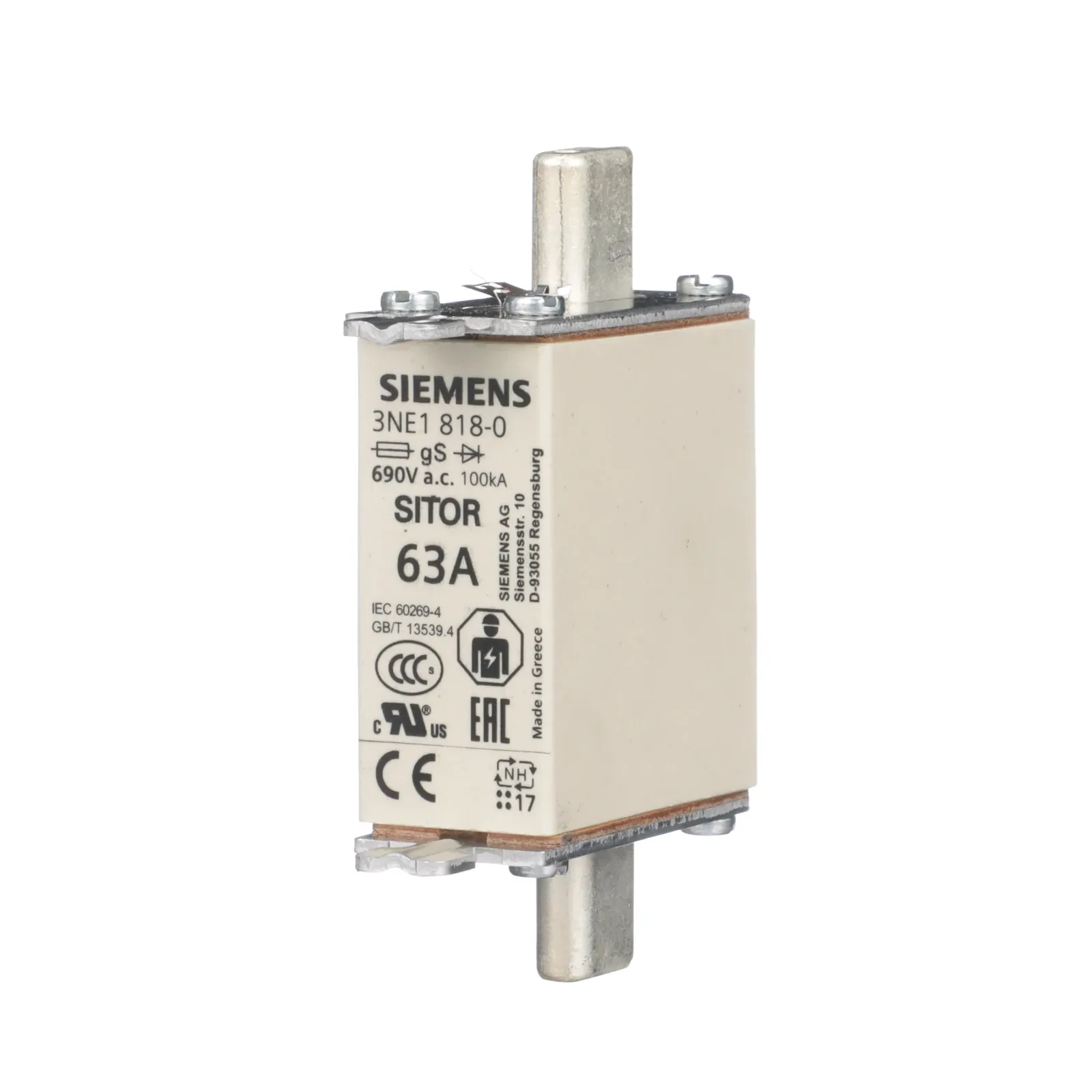 Siemens Industry, Inc. 3NE1818-0 Medium Voltage Fuse product image