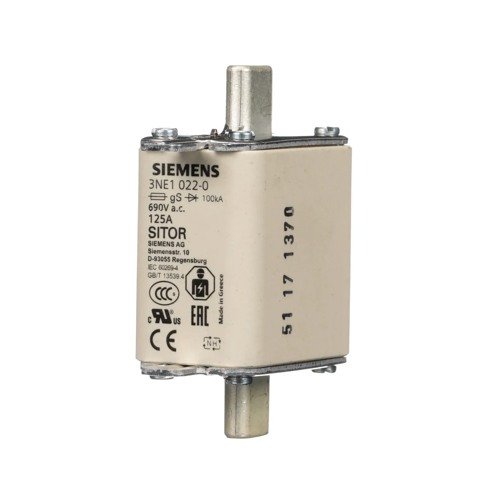 Siemens Industry, Inc. 3NE1022-0 Medium Voltage Fuse product image