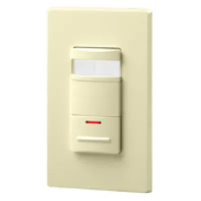 Leviton PIR Wall Switch Occupancy Sensor, with Nightlight, Time Delay 30 Sec- 2 Hours, Decora Style, 180 Degree View, Ivory