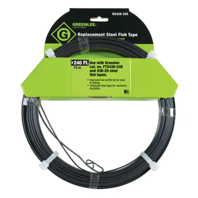 MagnumPRO™ Oil-Tempered Spring Steel Replacement Fish Tape 240'  x 1/8" (73.2m x 3.2mm) without Case.  Oil-tempered spring steel for excellent fishing performance.  Improved low pr...