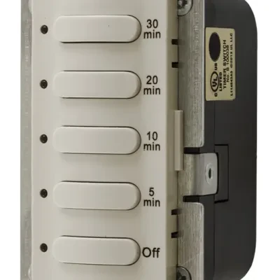 Hubbell Wiring Device Kellems, Timer Switches, Single Pole, 8.3A120/277VAC, 30 Minute Delay Time Out, Light Almond