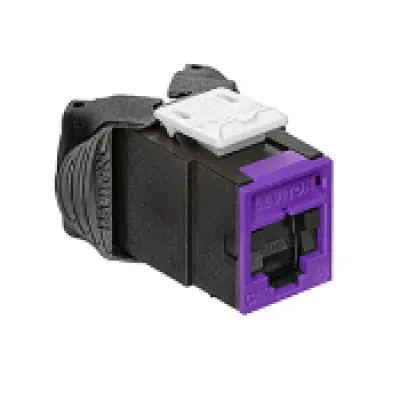 Atlas-X1 Cat 6A UTP QuickPort Connector with Shutters, Purple