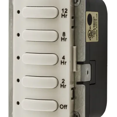 Hubbell Wiring Device Kellems, Timer Switches, Single Pole, 8.3A120/277VAC, 12 Hour Delay Time Out, Light Almond