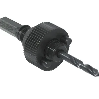 Shank Arbor with High-Speed Steel Pilot Drill Bit in Clamshell.  7/16" shank, 1/2" minimum chuck size.  Use with 1-1/4" - 6" Hole Saws.  The best arbor in the industry ensures a so...