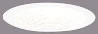A multi-groove Step Baffle in a White finish for use with insulated ceilings. 7-3/4 in outside diameter.