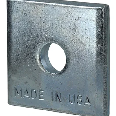 Square Washer, Cold Formed Steel material, Electrogalvanized Finish, 5/16 in. thickness