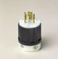 20 Amp, 125 Volt, NEMA L5-20P, 2P, 3W, Locking Plug, Industrial Grade, Grounding - Black-White