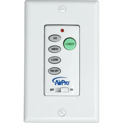Universal ceiling fan and light remote control provides fan speed control and full range light dimming. Transmitter installs in the wall so you never misplace it. Add to most ceili...
