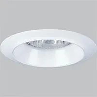 4 in Lensless Shower Open Trim in a White finish with bright white powder painted integral metal flange. Damp location listed.