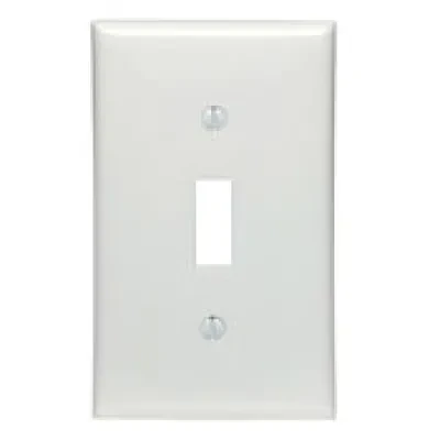 1-Gang Toggle Device Switch Wallplate, Standard Size, Thermoplastic Nylon, Device Mount, White