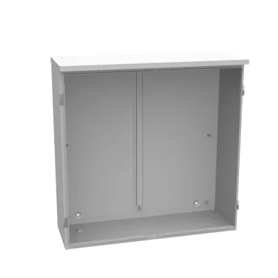 36x12x36 Hinge Cover Type 3R Steel No Knockouts ANSI 61 Gray Double Doors Padlocking 3PT Handle Back Panel Weld Studs Drip Shield No Center Post