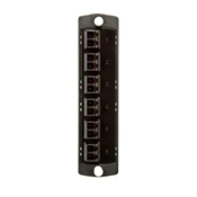 Injection Molded Adapter Plate, Opt-X 6-Pack Duplex LC OM2, 12- Fiber, Black
