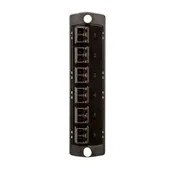 Injection Molded Adapter Plate, Opt-X 6-Pack Duplex LC OM2, 12- Fiber, Black