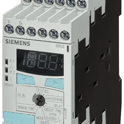 Temperature Monitoring Relay SIMIREL Conversion Type= Digital deg. F Number of Sensors = 2 Sensor Type = (Sel-PT100/1000 KTY83/84 NTC) Function = (Sel-Over/Under/Window Monitor) Me...
