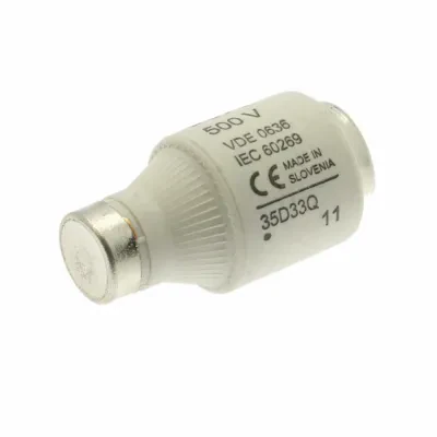 Eaton Bussmann series low voltage D fuse, 500V, 35A, 100 kAIC, Non Indicating, fuse, Class C gL/gG, Time delay, Black, Ceramic body