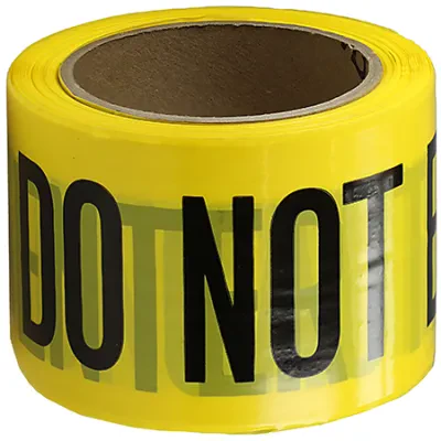 Barricade Tape, Yellow, 300 ft. length, Reusable Polyethylene material, "Caution Do Not Enter" legend, 3 mil. thickness, 3 in. width