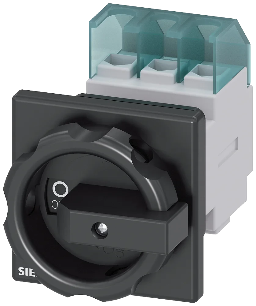 DISC SWITCH 3P BLK ROTARY 32A 1HOLE DOOR ROTARY ACTUATOR BLACK CENTRAL-HOLE MOUNTING FRONT MOUNTING IU=32, P/AC-23A AT 400V=11,5KW MAIN CONTROL SWITCH 3-POLE