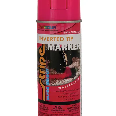 Stripe Inverted Tip Marking Paint Red Flourescent 16oz Can