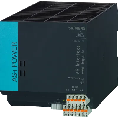 With data decoupling in AC 115v/230v-500v IP20 out as-i DC30V, 8a as-interface power supply