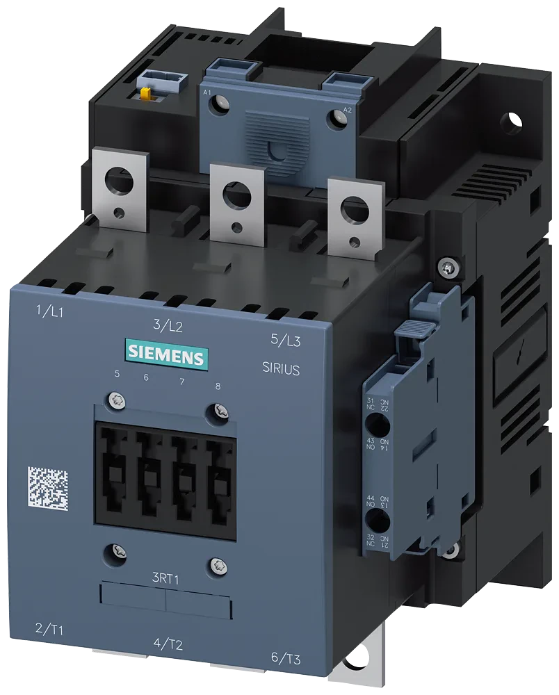 Contactor,IEC,Sirius,Standard 3 Pole,Non-Reversing 96 - 127 AC/DC Coil Frame Size S6,185A Panel Mount 2 NO ( & ) 2 NC Auxiliaries No Suppression Lugs (Not Included) Terminals UL File E31519 in Vol.11 Sec. 5