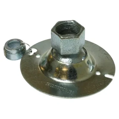 Swivel Fixture, Steel material, Zinc Chromate finish, 2 hole(s), 1 per bag, 3/4 in. pipe size. For use with 4 in. Octagonal Box, 3/4 in. NPT Pipe.