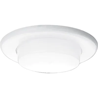 6 in Shower trim with Reflector featuring drop opal glass and bright white plastic flange. For insulated ceilings. Wet location listed.