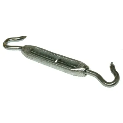 Hook and Hook Turnbuckle, 1/4-20 in. thread size, Zinc Chromate finish, 5-1/2 in. (Closed), 7-5/8 in. (Open) length, Malleable Iron and Steel, 1 per bag
