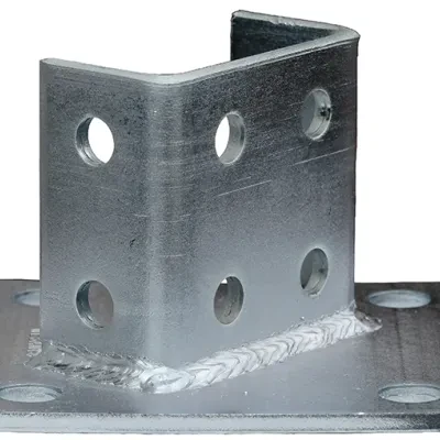 Double Channel Tall Clevis, 6 x 6 in. dimensions, Cold Formed Steel material, 12 holes, Electrogalvanized Finish