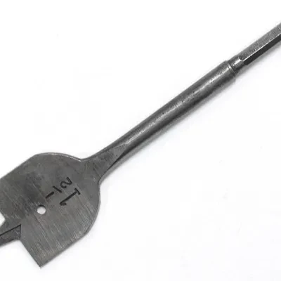 Spade Bit 1-1/2" Hole Diameter.  6-1/4" long with 1/4" hex shank.  Bore hardwood, softwood, plywood and drywall.  Forged and heat treated for long life.  For use in 1/4" (6.4 mm) o...
