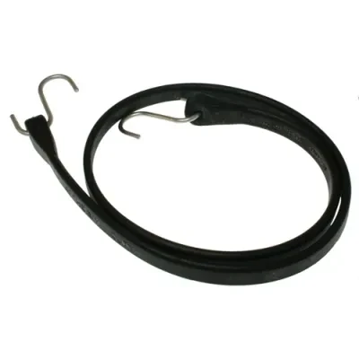 Rubber Tarp Strap, S-Hooks and Rubber Strap construction, 24 in. length, Black, 21 in. strap length