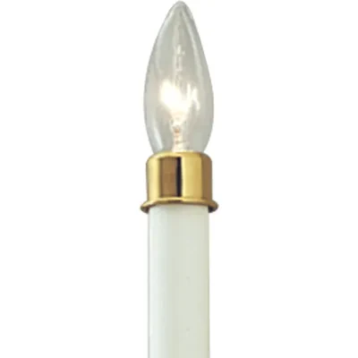 Optional polished solid brass candle-cap accessory to dress up traditional chandeliers. Fits standard lighting fixture candle sleeves available for use with candelabra-based fixtur...