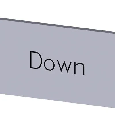 Labeling plate snap-on or self-adhesive for label holder, label size 12.5 x 27mm, label silver, lettering black, with inscription down
