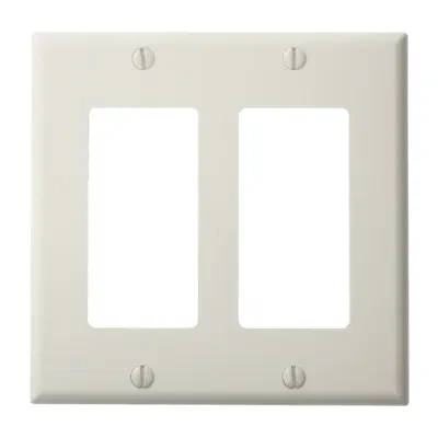 2-Gang Decora/GFCI Device Decora Wallplate, Standard Size, White