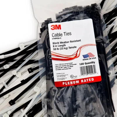 3M™ Standard Nylon Cable Ties are made with high-quality nylon 6/6 and designed to secure wire bundles and harness components quickly, without slipping. The curved tip allows for f...
