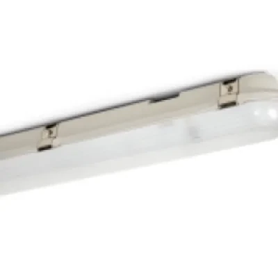 Vapor Tight 2B, 40 watts, 5000K, 120 277V, 0 10V dimmable, etched lens, canopy distribution, IP66, gray finish with occupancy and daylight sensorVapor Tight 2B, 40 watts, 5000K, 12...