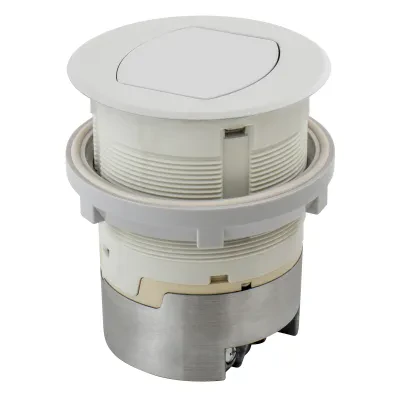 Hubbell Wiring Device Kellems, Residential Wiring Products, KitchenCenter Recepacle Kit, 15A 125V, 2-Pole 3-Wire Grounding, 5-15R, SurfaceMount, White