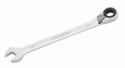 Combination Ratcheting Wrench, 3/8".  Compact reversible switch allows a 15° offset of the box end for clearance of obstacles.  5° ratcheting design for versatility and ease of use...