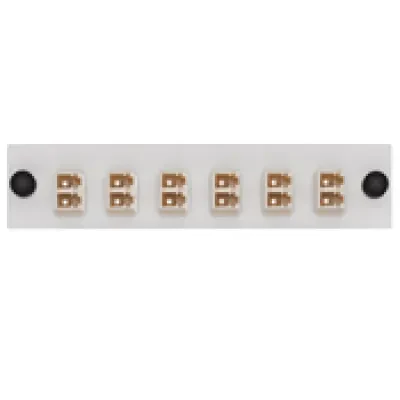 LGX 6-pk Plt w/LC Dplx Adptrs (beige),  Phos Brnz Slv, 12 Fibers, White