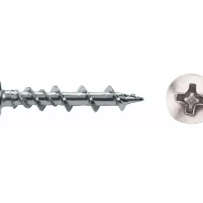 Wall Dog, Power(R), Pan Head Anchor, 1-1/4 in. length, 3/16 in. drill size, Self Drill, Corkscrew point type, Carbon Steel material, Zinc finish, Phillips drive type, 100 per pack