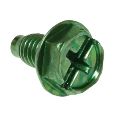 10-32 x 3/8 Hex Combo Dog Pt Green Zinc
