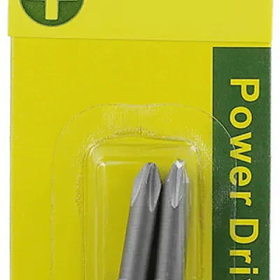 Power Bit, #1 tip size, Phillips tip type, 4 in. overall length, 2 pieces, #6 screw size